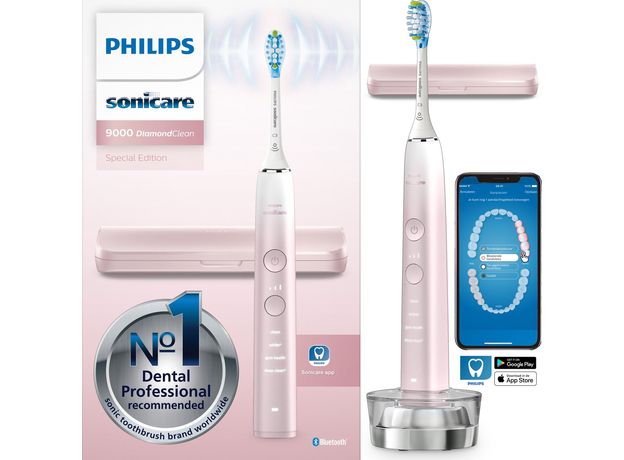 Электрическая зубная щетка PHILIPS Sonicare HX9911/84 Diamond Clean 9000, Основной цвет: Розовый  Электрическая зубная щетка PHILIPS Sonicare HX9911/84 Diamond Clean 9000, Основной цвет: Розовый