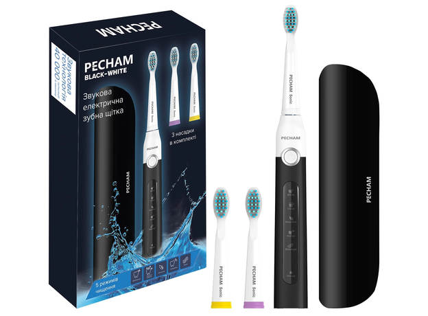 Электрическая зубная щетка PECHAM Black Travel PC-080 (0290119080103) - изображение 3 Электрическая зубная щетка PECHAM Black Travel PC-080 (0290119080103) - изображение 3