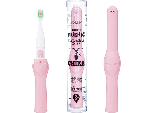 Детская электрическая зубная щетка Tooth Friends Chika (от 3 лет), Основной цвет: Розовый  Детская электрическая зубная щетка Tooth Friends Chika (от 3 лет), Основной цвет: Розовый