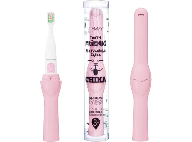 Детская электрическая зубная щетка Tooth Friends Chika (от 3 лет), Основной цвет: Розовый 