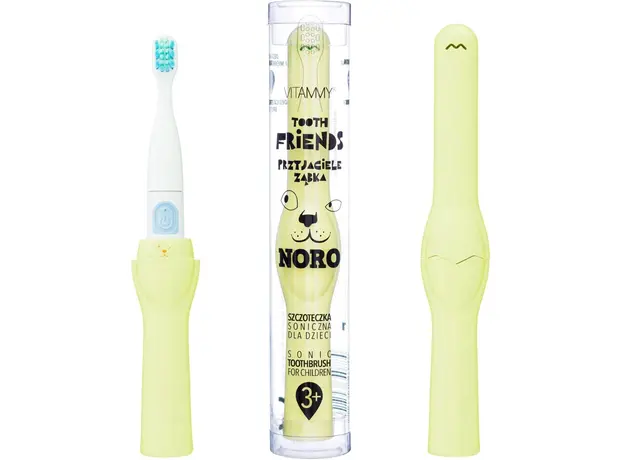 Электрическая зубная щетка Vitammy Friends Noro (от 3 лет), Основний колір: Жовтий 