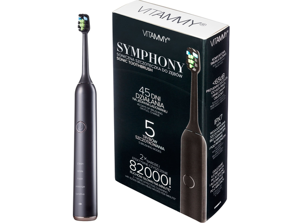 Электрическая зубная щетка Vitammy Symphony Black (5901793641416), Основной цвет: Черный - изображение 4 Электрическая зубная щетка Vitammy Symphony Black (5901793641416), Основной цвет: Черный - изображение 4