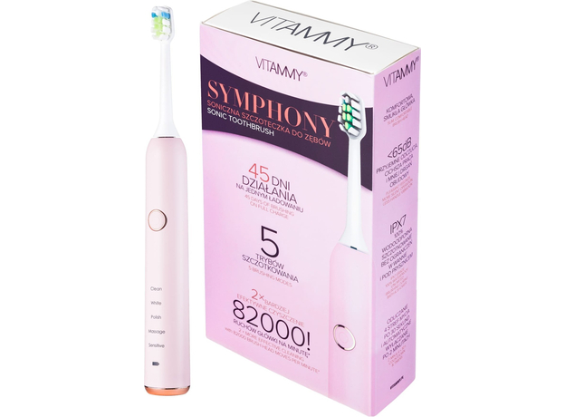 Электрическая зубная щетка Vitammy Symphony Pink (5901793641409), Основной цвет: Розовый - изображение 7 Электрическая зубная щетка Vitammy Symphony Pink (5901793641409), Основной цвет: Розовый - изображение 7