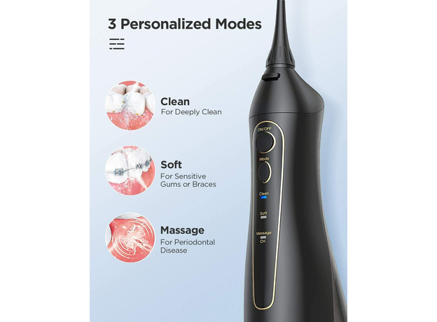 Ирригатор Fairywill 5020E black, Основной цвет: Черный - изображение 6 Ирригатор Fairywill 5020E black, Основной цвет: Черный - изображение 6