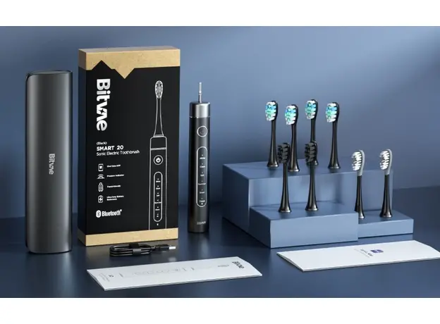 Электрическая зубная щетка Bitvae S2 Smart 8 насадок и футляр black - изображение 2