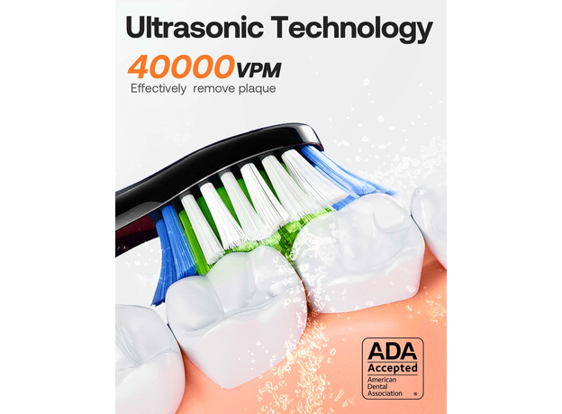 Электрическая зубная щетка Bitvae D2 с насадками 8 шт black, Основной цвет: Черный - изображение 5 Электрическая зубная щетка Bitvae D2 с насадками 8 шт black, Основной цвет: Черный - изображение 5