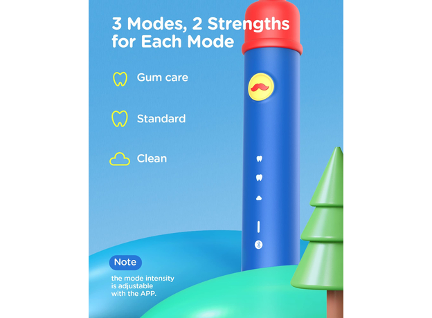 Детская электрическая зубная щетка Bitvae Smart K7S Kids blue - зображення 4 Детская электрическая зубная щетка Bitvae Smart K7S Kids blue - зображення 4