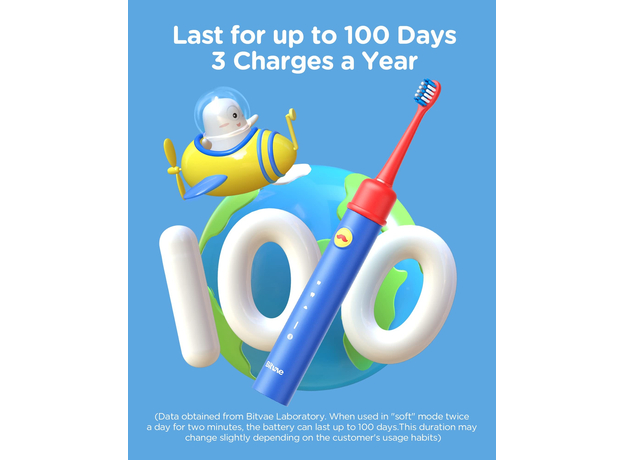 Детская электрическая зубная щетка Bitvae Smart K7S Kids blue - зображення 6 Детская электрическая зубная щетка Bitvae Smart K7S Kids blue - зображення 6