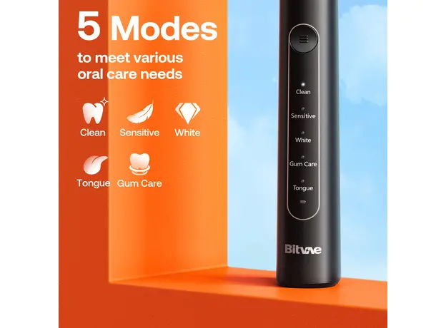 Электрическая зубная щетка Bitvae R2 Rotating с футляром и 8 насадками black - изображение 3