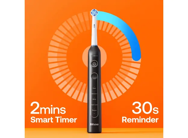 Электрическая зубная щетка Bitvae R2 Rotating с футляром и 8 насадками black - изображение 4