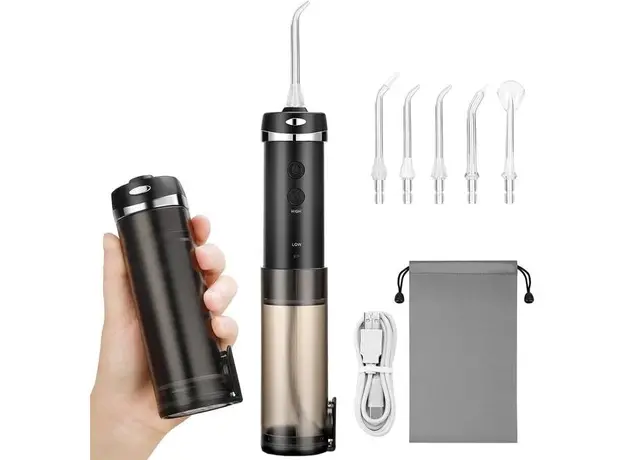 Ирригатор H2Ofloss HF-10 mini black, Основной цвет: Черный 