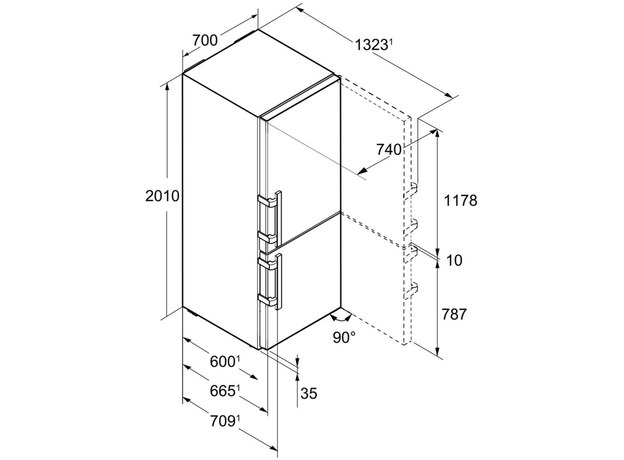 Двухкамерный холодильник LIEBHERR CBNef 5735 - изображение 8
