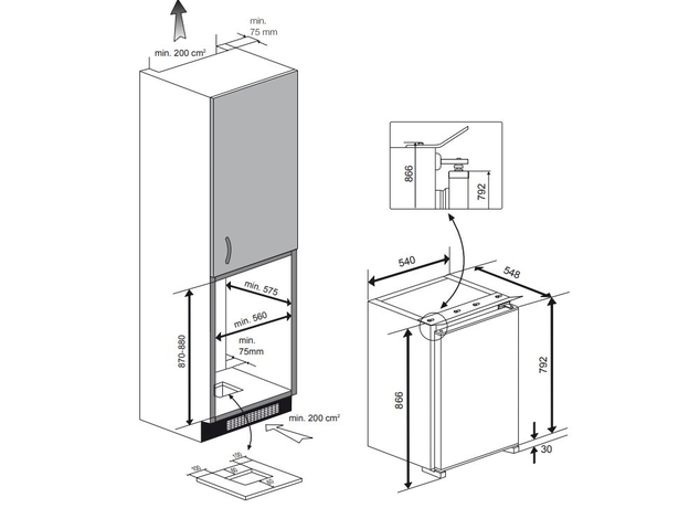 Встраиваемый холодильник BEKO B1752HCA+ - изображение 3 Встраиваемый холодильник BEKO B1752HCA+ - изображение 3