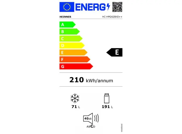 Двухкамерный холодильник HEINNER HC-HM262BKE++ - изображение 3