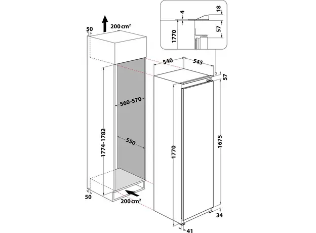 Встраиваемый холодильник WHIRLPOOL ARG 18082 - изображение 6