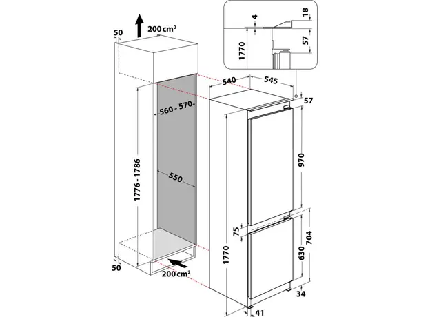 Встраиваемый холодильник WHIRLPOOL WHC18 T311 - изображение 14