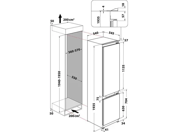Встраиваемый холодильник WHIRLPOOL WHC20 T352 - изображение 14