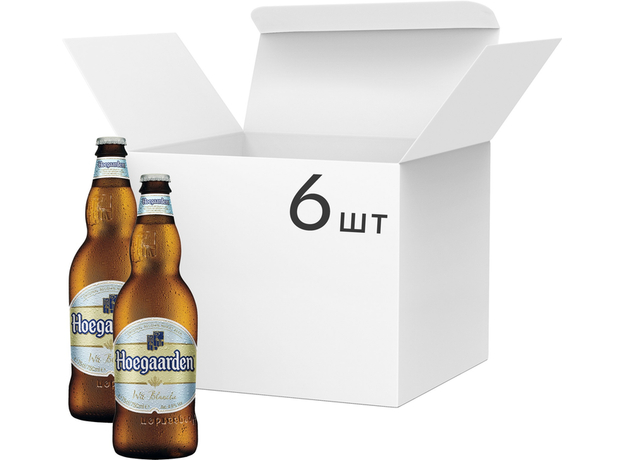 Упаковка пива HoeGaarden Witbier светлое нефильтрованное 4.9% 0.75 л x 6 шт (5410228158424) 