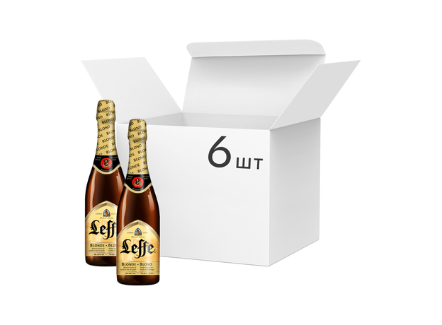 Упаковка пива Leffe Blonde светлое фильтрованное 6.4% 0.75 л x 6 шт (5410228135043) 