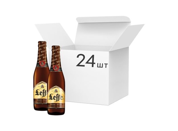 Упаковка пива Leffe Brune темное фильтрованное 6.3% 0.33 л x 24 шт (5410228146162) 