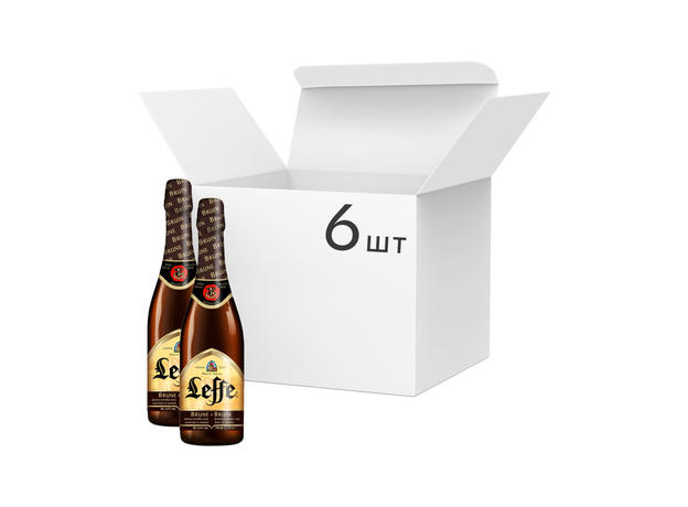 Упаковка пива Leffe Brune темное фильтрованное 6.3% 0.75 л x 6 шт (5410228135050) 