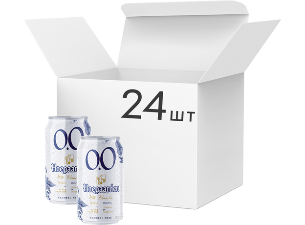 Упаковка пива HoeGaarden Witbier NA Безалкогольное 0.33 л x 24 шт (5410228202929) 