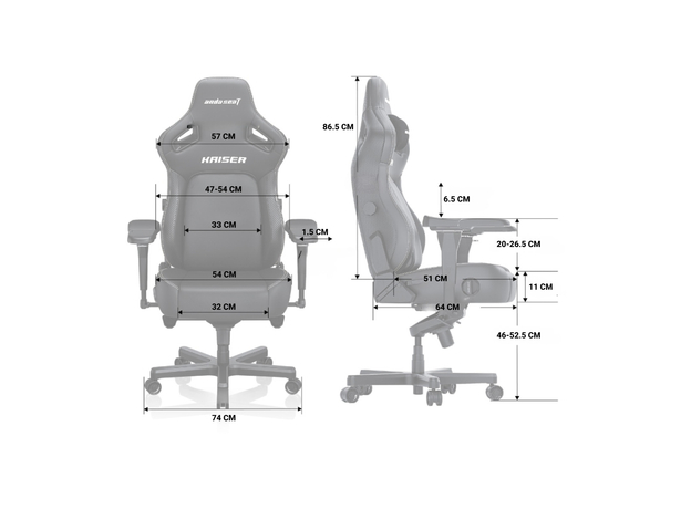 Кресло для геймеров Anda Seat Kaiser 4 Size XL Black Linen Fabric (AD12YDDC-XLL-20-B-CF) - изображение 21