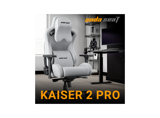 Кресло игровое Anda Seat Kaiser 2 Pro Size XL Gray Linen Fabric (AD12YXL-17-G-F-G01) - изображение 11
