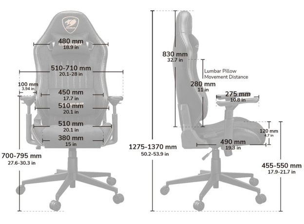 Кресло геймерское Cougar EXPLORE Royal F - изображение 14