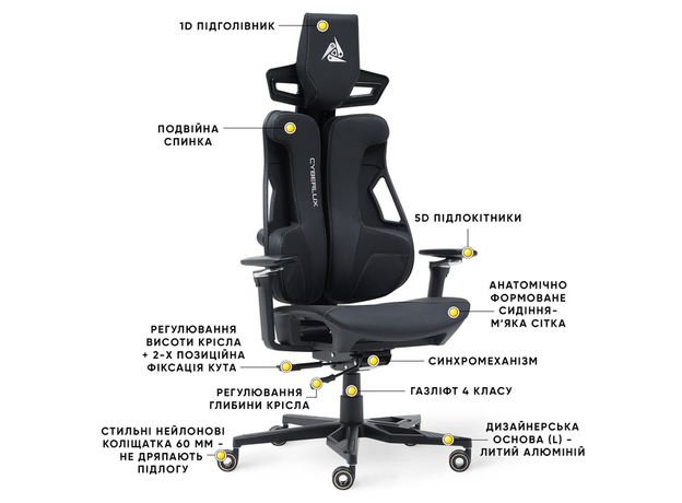 Геймерское кресло Cyberlux V10 Black (GM-V10 PB) - изображение 2