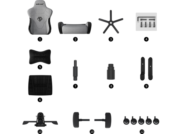 Кресло игровое Anda Seat T-Pro 2 Size XL Linen Fabric Blue/Black (AD12XLLA-01-SB-F) - изображение 13