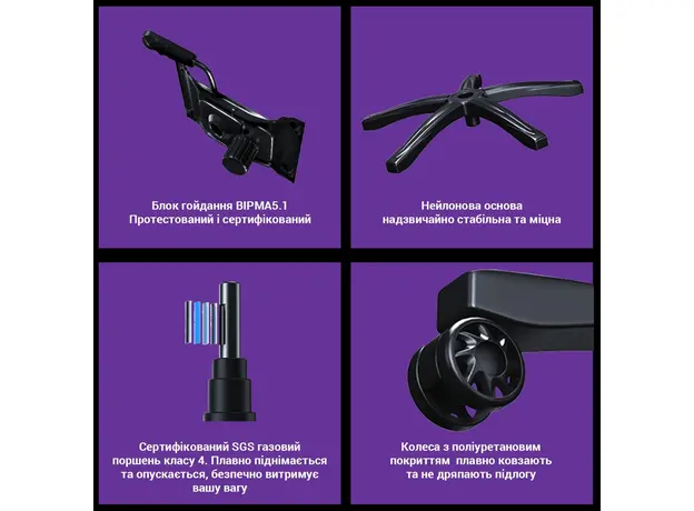 Кресло игровое Anda Seat Luna Size L Black Fabric (AD18-44-B-F) - изображение 10