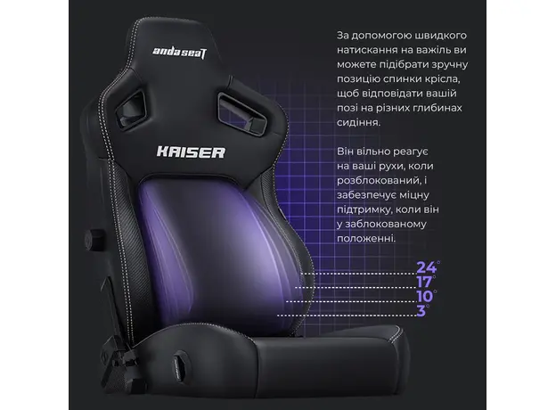 Кресло для геймеров Anda Seat Kaiser 4 Size XL Black Premium PVC (AD12YDDC-XLL-20-B-PV/C) - изображение 7
