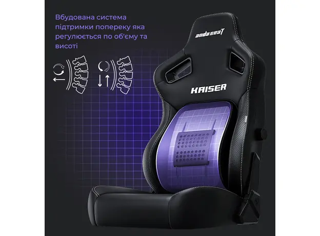 Кресло для геймеров Anda Seat Kaiser 4 Size XL Black Premium PVC (AD12YDDC-XLL-20-B-PV/C) - изображение 8