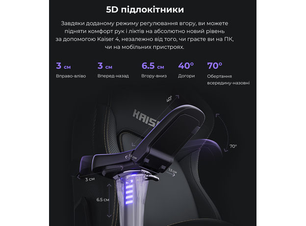 Кресло для геймеров Anda Seat Kaiser 4 Size XL Black Premium PVC (AD12YDDC-XLL-20-B-PV/C) - изображение 10