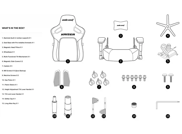 Кресло для геймеров Anda Seat Kaiser 4 Size XL Black Premium PVC (AD12YDDC-XLL-20-B-PV/C) - изображение 12