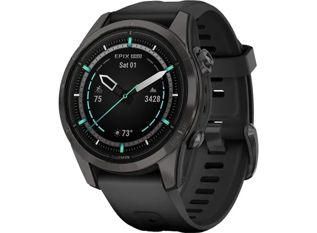 Смарт-часы Garmin Epix Pro (Gen 2) 42mm Sapphire Carbon Grey Dlc Titanium with Black Band (010-02802-15) 