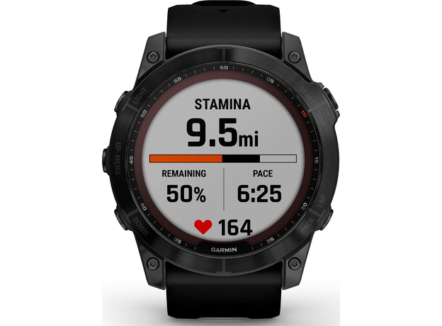 Спортивные часы Garmin fenix 7X Sapphire Solar Carbon Gray DLC Titanium with Titanium Band (includes black silicone band) (010-02541-27) - изображение 6