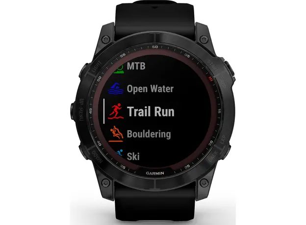 Спортивные часы Garmin fenix 7X Sapphire Solar Carbon Gray DLC Titanium with Titanium Band (includes black silicone band) (010-02541-27) - изображение 7