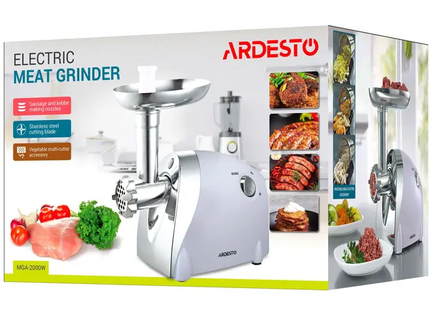 Мясорубка электрическая Ardesto MGA-2000W бело-серебристая - изображение 27