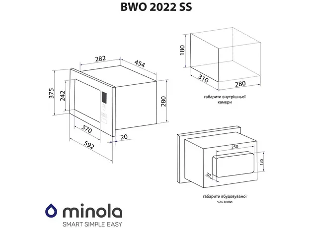 Встраиваемая микроволновая печь Minola BWO 2022 SS - изображение 10