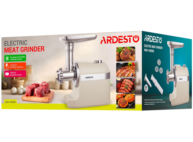 Мясорубка электрическая Ardesto MGK-1800BG Бежево-серебристая - изображение 18