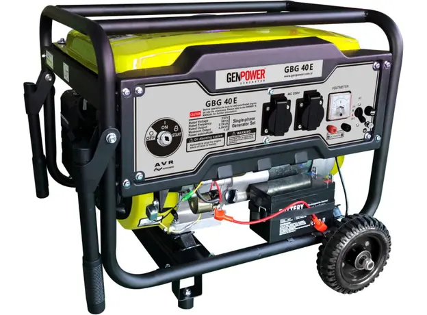 Генератор бензиновый Genpower GBG 40Е 3.2 кВт 1ф колеса, электростартер (GBG40E) 