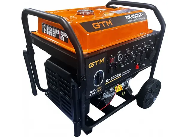 Генераторная установка инверторная открытая GTM DK9000Xi 9.0кВт ручной старт/электростарт + колеса 