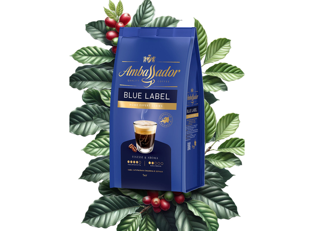 Кофе в зернах Ambassador Blue Label 1 кг (7612654000034) - изображение 2