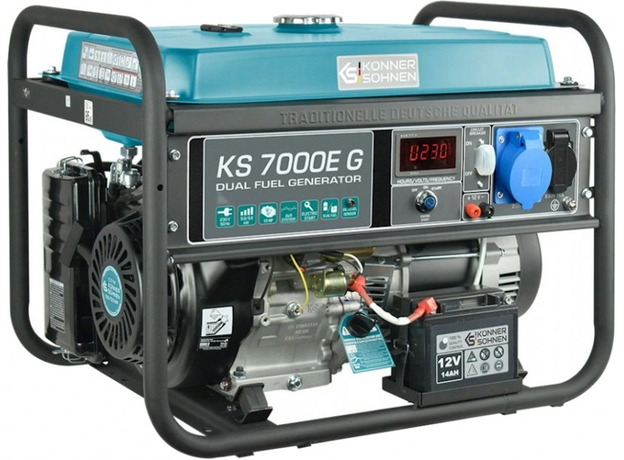 Генератор двухтоплевный газ + бензин Konner&Sohnen KS 7000E G 