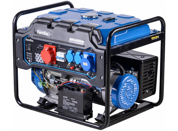 Генератор бензиновый EnerSol EPG-8500UE 8/8.5 кВт 1 и 3 фазы электрический пуск AVR - изображение 2