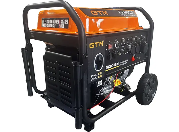 Генераторная установка инверторная открытая GTM DK9000Xi 9.0кВт ручной старт/электростарт + колеса - изображение 2