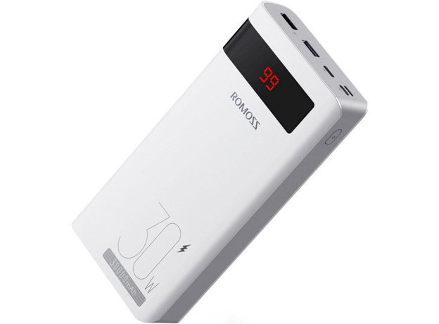 Повербанк ROMOSS 30000mAh Sense 8PS Pro 30W PD/QC 3.0 White (001010639167) 