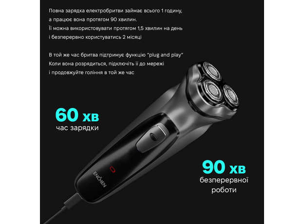 Электробритва Xiaomi Enchen Blackstone Shaver Silver - изображение 17